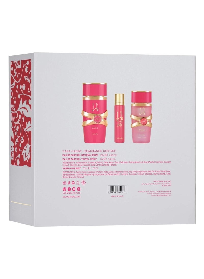 Lattafa Gift Set – Yara Candy 100Ml – 12ml – Hairmist - Image 3